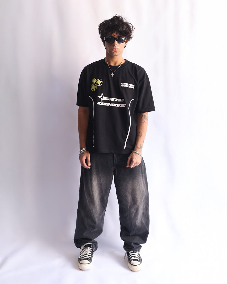 Wings Black y2k tshirt
